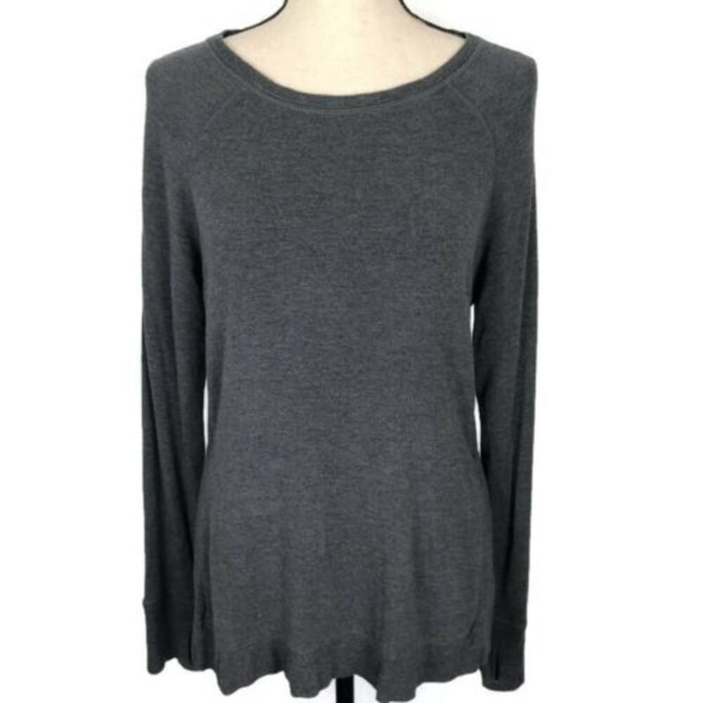 Active Life Long Sleeve Top Sweater Athletic Gray Womens Sz Sm Thumb Holes